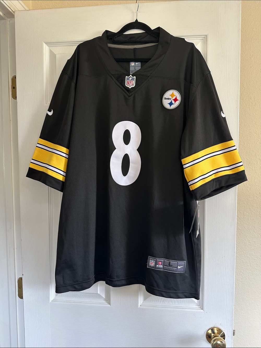 Nike Men’s Black and Yellow Pittsburgh Steelers #8 Jersey